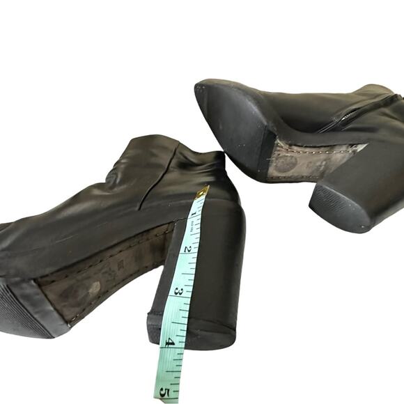 Alexander Wang Black Leather Pointed Toe Block Heel Ankle Boots Size 39.5 - Picture 5 of 7